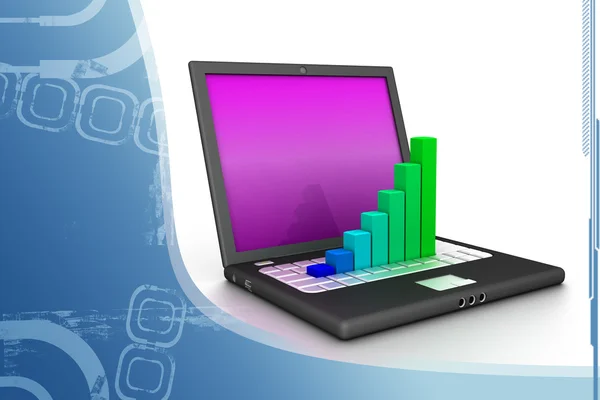 Business Graph and laptop — Stock Photo, Image