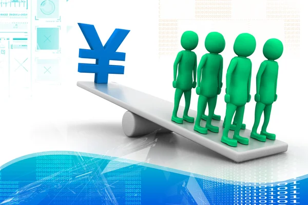 Yen sign - Balance Concept — Stock Photo, Image
