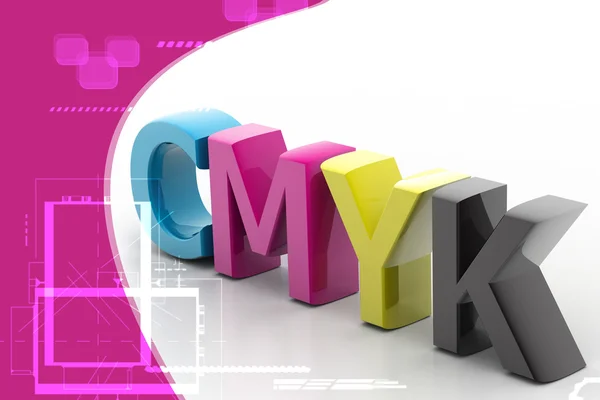 Highly rendering of cmyk in attractive background — Stock Photo, Image