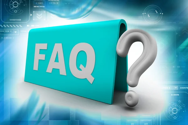 Highly rendering of faq in white background — Stock Photo, Image