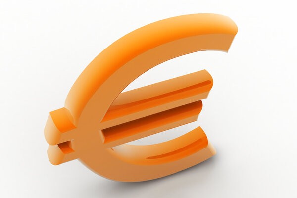 3d euro in white background