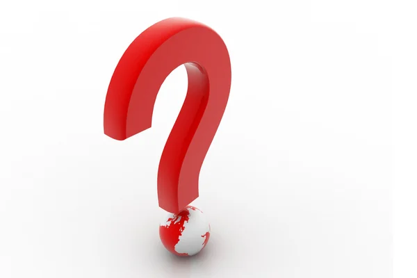 Question symbol and globe — Stock Photo, Image