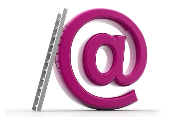 E-mailové symbol a žebřík — Stock fotografie