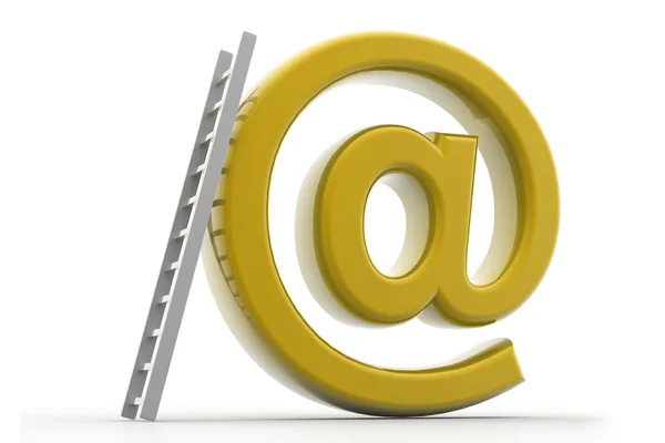 E-mailové symbol a žebřík — Stock fotografie
