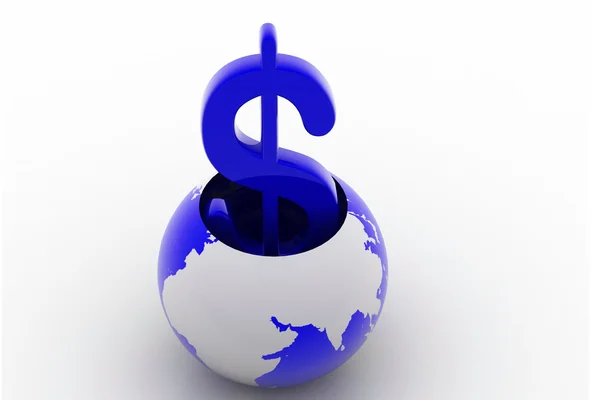Dólar signo y globo — Foto de Stock