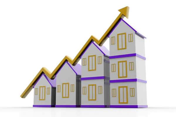 House and increasing arrow — Stock Photo, Image
