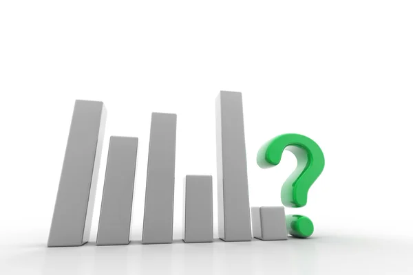 Graph with question mark — Stock Photo, Image
