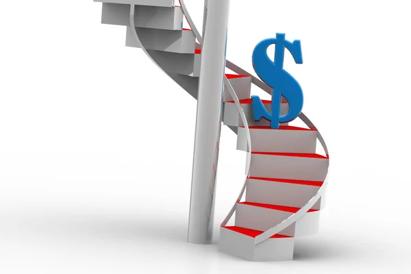 Steps and dollar sign — Stock Photo, Image