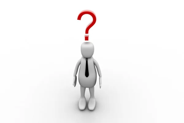 3d person and question mark — Stock Photo, Image