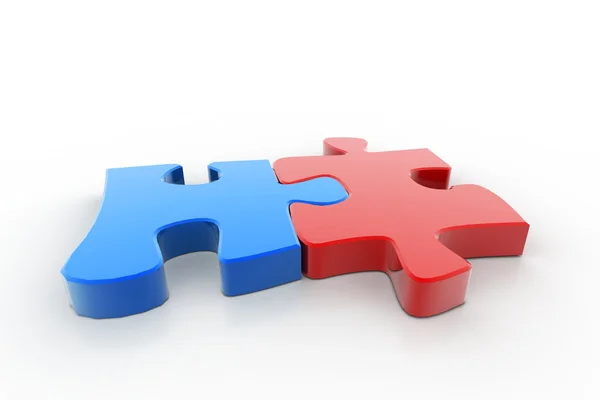 Two parts of puzzle — Stock Photo, Image