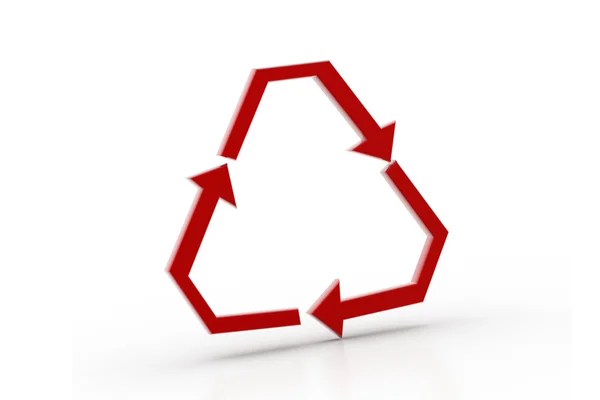 3D renderização do símbolo de reciclagem em fundo branco — Fotografia de Stock
