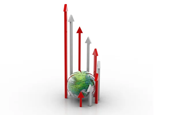 stock image Increasing arrow and globe