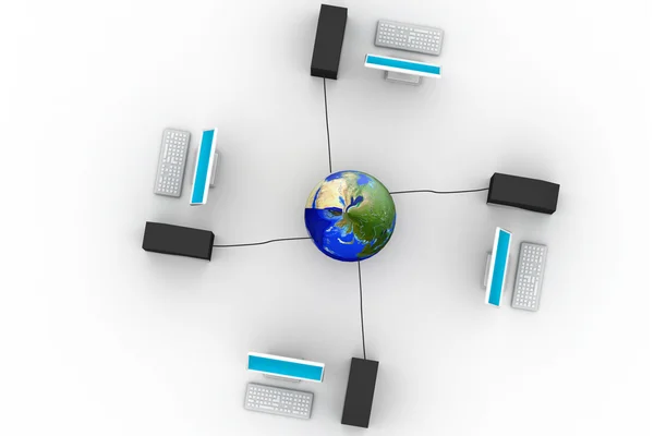 Global bilgisayar ağ — Stok fotoğraf