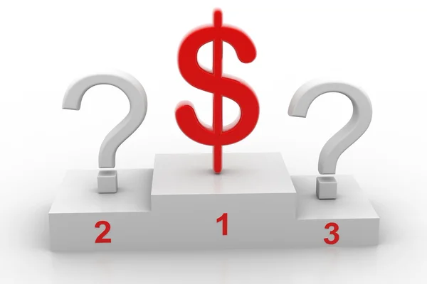 Dollar sign and question mark — Stock Photo, Image