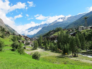 View of Zermatt valley clipart