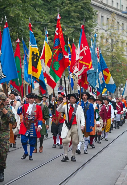 Parada de Ziua Națională a Elveției la Zurich — Fotografie, imagine de stoc