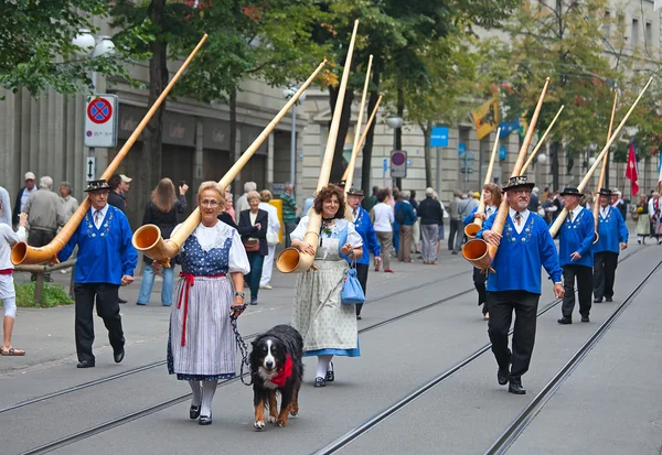 Parade zum Schweizer Nationalfeiertag in Zürich — Stockfoto