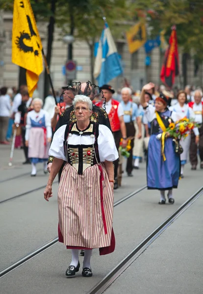 Desfile do Dia Nacional Suíço em Zurique — Fotografia de Stock
