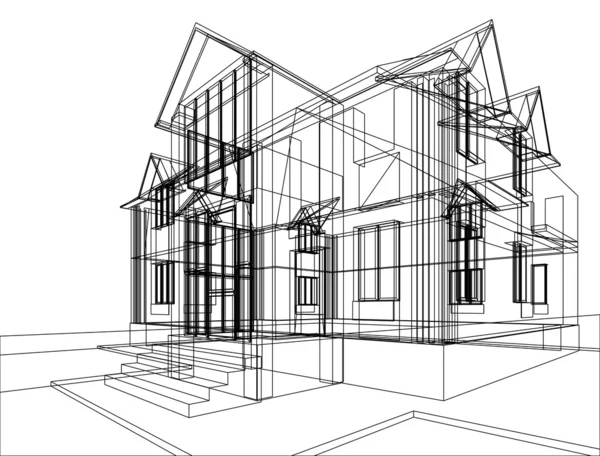 Desenho de construção de casa — Fotografia de Stock
