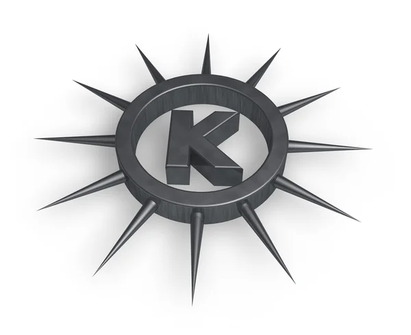 Spiky letter k — Stock Photo, Image