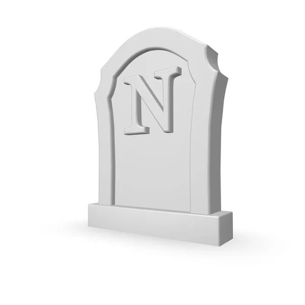 Gravestone with letter n — Stock Photo, Image