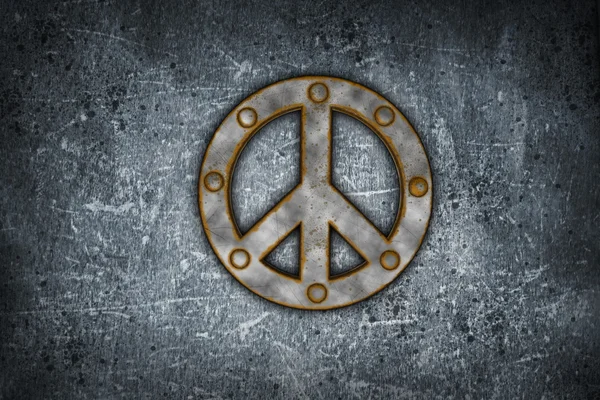 Símbolo de paz enferrujado — Fotografia de Stock