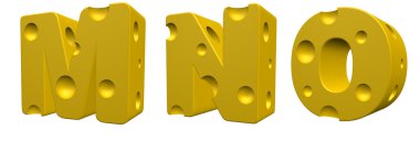 Cheese letters clipart