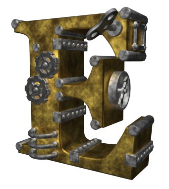 Steampunk letter e clipart