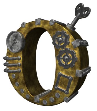 Steampunk letter o clipart