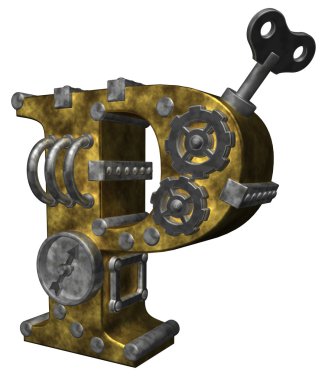 Steampunk letter p clipart