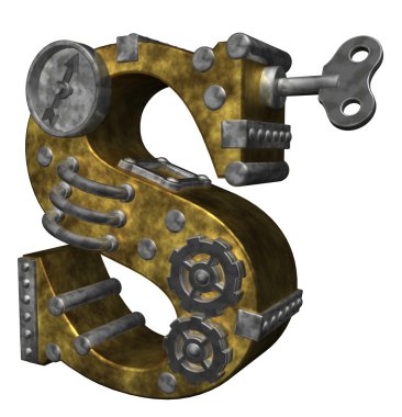 Steampunk letter s clipart