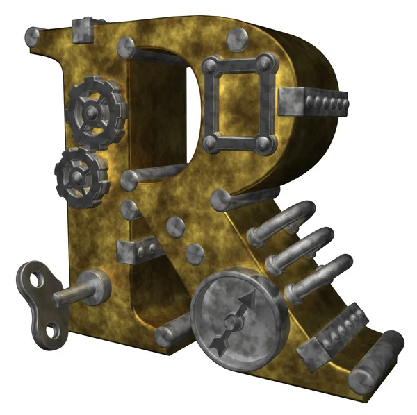 Steampunk letter r — Stock Photo, Image