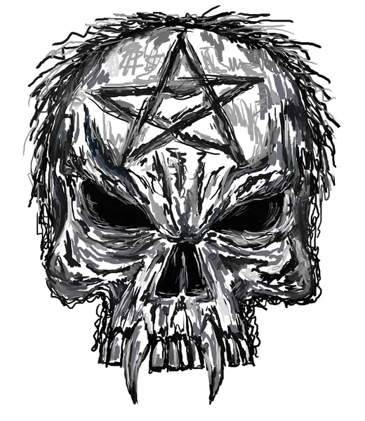 Skull with pentacle — Stock Photo, Image