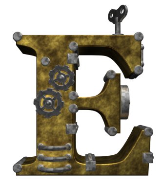 Steampunk letter e clipart