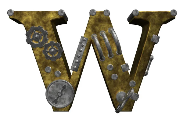 Steampunk letter w — Stock Photo, Image