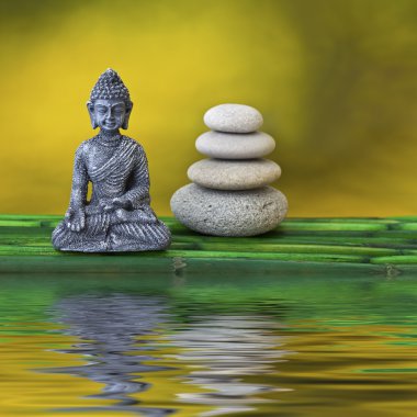 Buddha and stone stack clipart