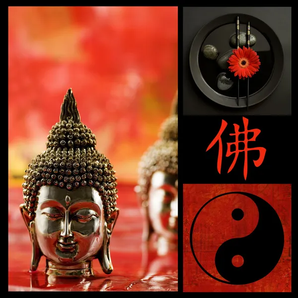 Коллаж Будды — стоковое фото