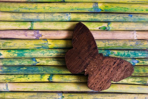 Motyl drewniany — Zdjęcie stockowe