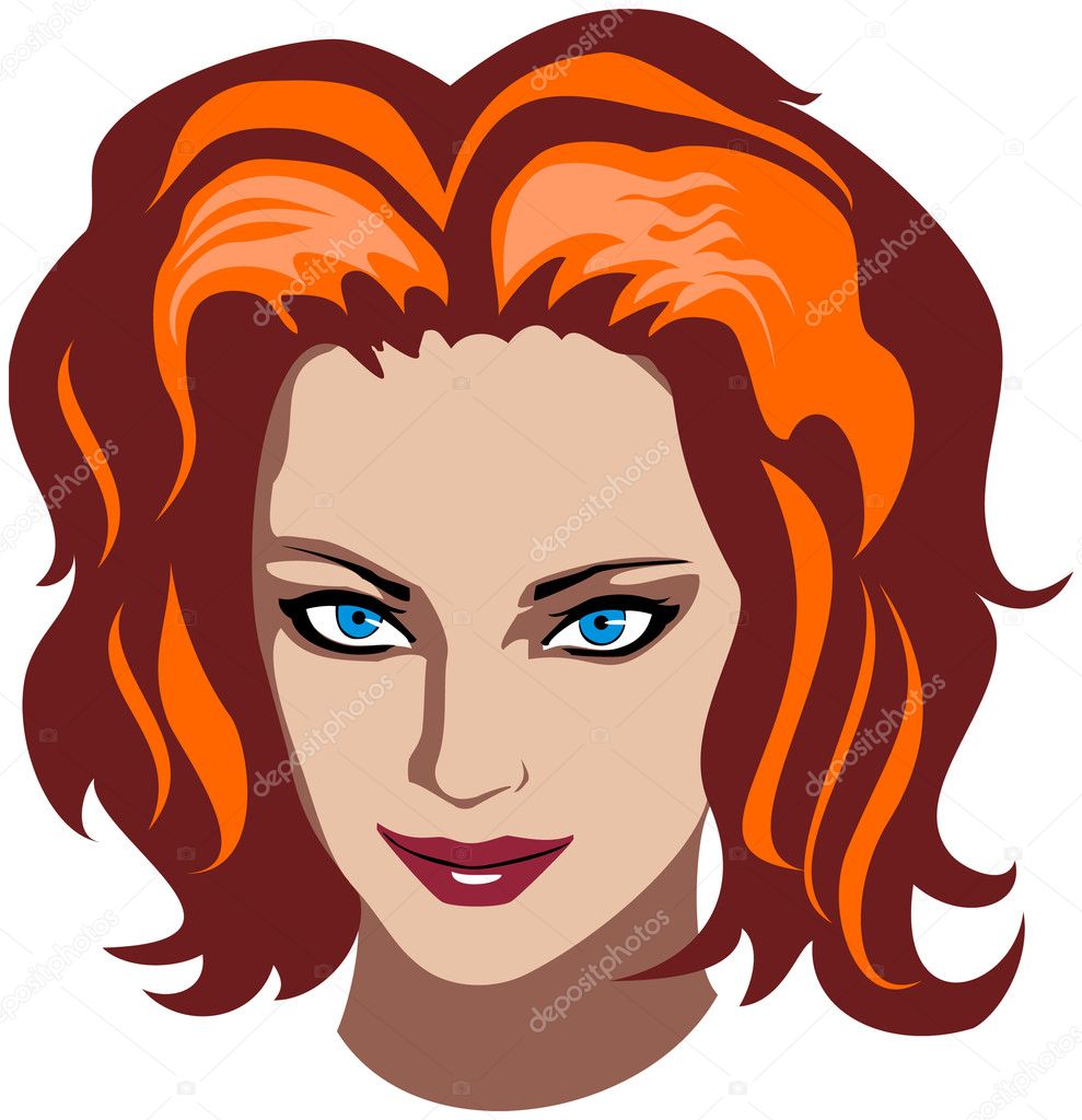 Redhead Woman Face Stock Vector Image By ©surovtseva 5805362