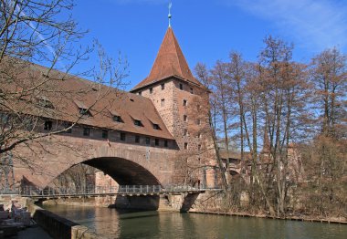 Famous Kaisersteg and Kettensteg Nuremberg clipart