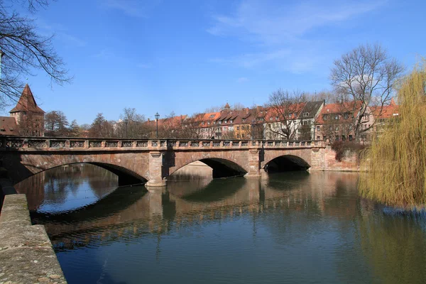 Berühmte Maxbrücke Nürnberg — Stockfoto
