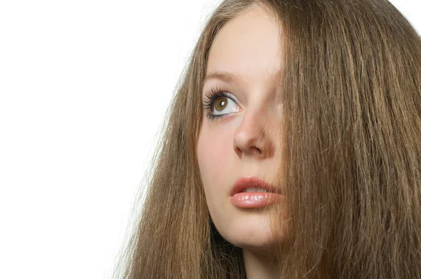長い健康的な髪の美しい女の子 — ストック写真