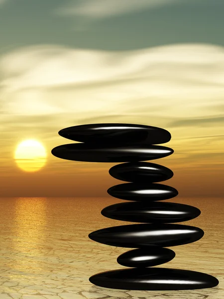 Zen stone on water — Stock Photo, Image