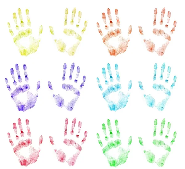 Color print of human hands — Stock Photo, Image