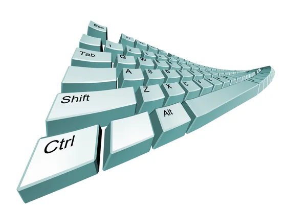 The bent computer keyboard — Stock Photo, Image