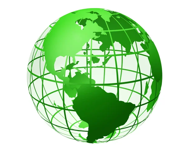 Прозорий зелений колір земної кулі — стокове фото