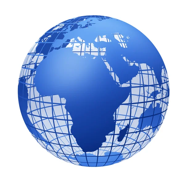 Przezroczysty Globus niebieski kolor — Zdjęcie stockowe