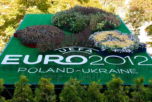 Sammansättning från färger och gräs euro 2012 — Stockfoto