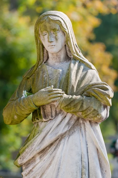 Monument Dame de Guadalupe sur un cimetière — Photo