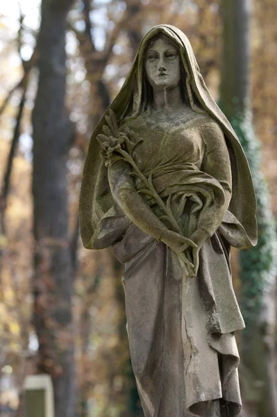 Denkmal Dame von Guadalupe auf einem Friedhof — Stockfoto